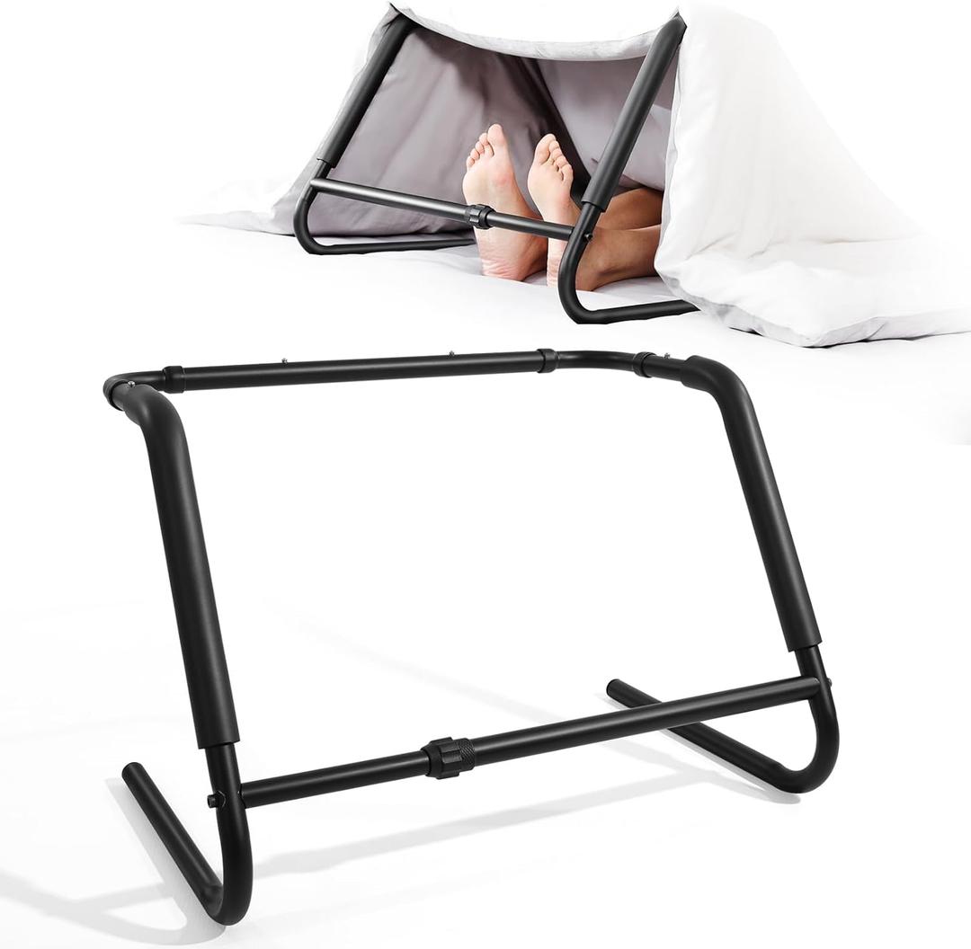 Blanket Lifter for Feet  Adjustable Bed Cradle for Feet, Keep Blankets Off Feet with Stable Triangle Structure, Anti-Slip Design & Convenient Storage.