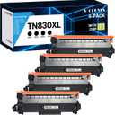 TN830XL Toner Cartridge Compatible Replacement for Brother TN830XL TN830 XL/V/R TN 830 for Brother DCP-L2640DW HL-L2460DW HL-L2480DW HL-L2400D HL-L2405W MFC-L2820DW Printers (4 Black)