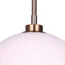 CANARM Simone 1-Light Pendant Light, Gold Finish with Flat Opal Glass Shade, Adjustable Rod, Modern Lighting for Kitchen, Dining Room or Entryway