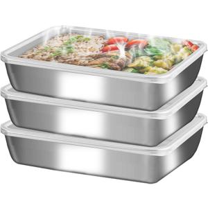 stainless steelFood Storage Containers setsstorage box with lidfreezer FrozenKitchen tray with lidOven plateSide dish plate Freezer & Dishwasher Safe