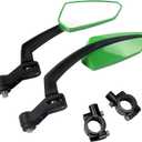 Bike Mirror, Adjustable Bike Mirrors Handlebar Rearview Mirror 360Rotatable Cycling Mirror Wide Angle Safe Shockproof Mirrors, Bicycle Mirrors Handlebar Mount (Green)
