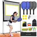 UBALANCE Pickleball Net Set with 4 Paddles for Indoor & Outdoor Sport, Portable All-in-One Ball Game Equipment, Like Fun Pickleball, Badminton, Tennis, Easy Setup for Backyard, Driveway