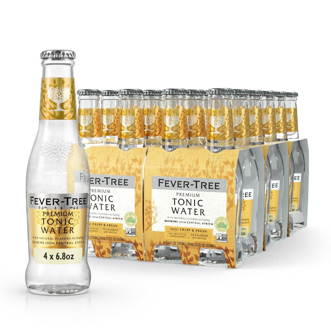 Fever-Tree Premium Tonic Water, Indian, 163.2 Fl Oz (Pack of 24) Best By 09/2026