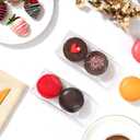 100 Pack Clear Macaron Boxes for 2 Small Plastic Chocolate Covered Ore Boxes 4.17 x 2.16 x 1.37 Inches for Wedding Bridal Shower Baby Shower Party Favors Small Bakery Boxes Pastry Treat Boxes