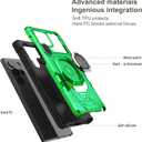 Ailiber Phone Case for Samsung Galaxy S24 Ultra 5G, Samsung S24Ultra 5G Case with Screen Protector, Ring Kickstand for Magnetic Car Mount, Heavy Duty Protective Phone Cover for Galaxy S24 Ultra-Green