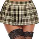 Avidlove Women Pleated Mini Skirt Sexy Skirt Lingerie Skirts Short Skirts with Stockings (XX-Large)