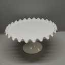 12-Inch Porcelain Round Cake Stand - White Dessert Stand for Wedding, Birthday Party