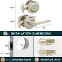 Mega Handles Ralph Entry Door Handle & Deadbolt Lock - 1 Pack Reversible Heavy Duty Brushed Nickel Door Handles & Deadbolt for Interior/Exterior Doors, Fits All Standard Doors - Satin Nickel