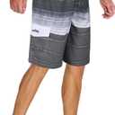 unitop Men's Swimming Trunks Quick Dry Summer Striped Beach Board Shorts with Lining (Gray)
