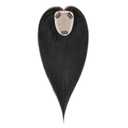 Hairro Human Hair Toppers Free Parted, 3.5x4.7" Base Hand-wovened 100% Real Hairpieces, with Invisible Clips-in for Women, for High Hairline/Adding Volume on Top, 12 Inch Jet Black