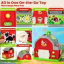 Toddler Toys for 1 2 3 Year Old Boys Girls, Upgraded Musical Farm Animal Barn Toy Gifts, Montessori Fine Motor Skill Learning & Educational Toys, Christmas Birthday Gift for Baby 12-18 Months+