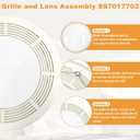 S97017702 Fan Light Grille Assembly Compatible with Broan Nutone15" Round Grill Cover NT0461B000 85968000 Ventilation Fan Light Combos Fits 750,751,N750,8663RP, 8664RP,8663RF,8673RP,VL3668RP