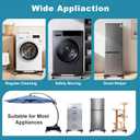 Nefish Furniture Dolly Adjustable Mini Fridge Stand with Wheels Washing Machine Stand Mobile Roller with 4 Locking Swivel Wheel Universal Mobile Base Moving Cart for Dryer Refrigerator