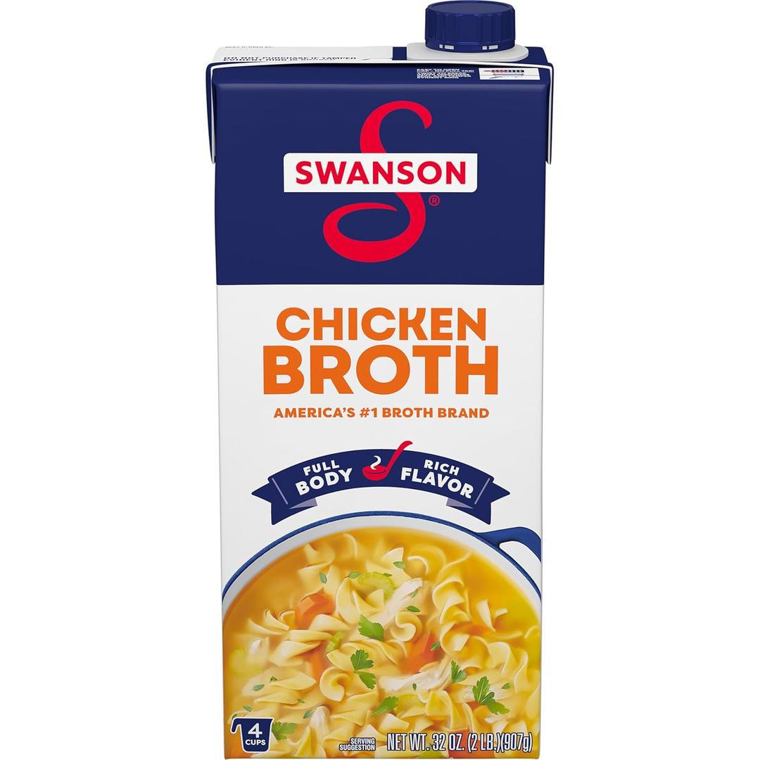 SWANSON S 100% Natural Chicken Broth, 32 oz Carton, Best By Apr 24, 2026