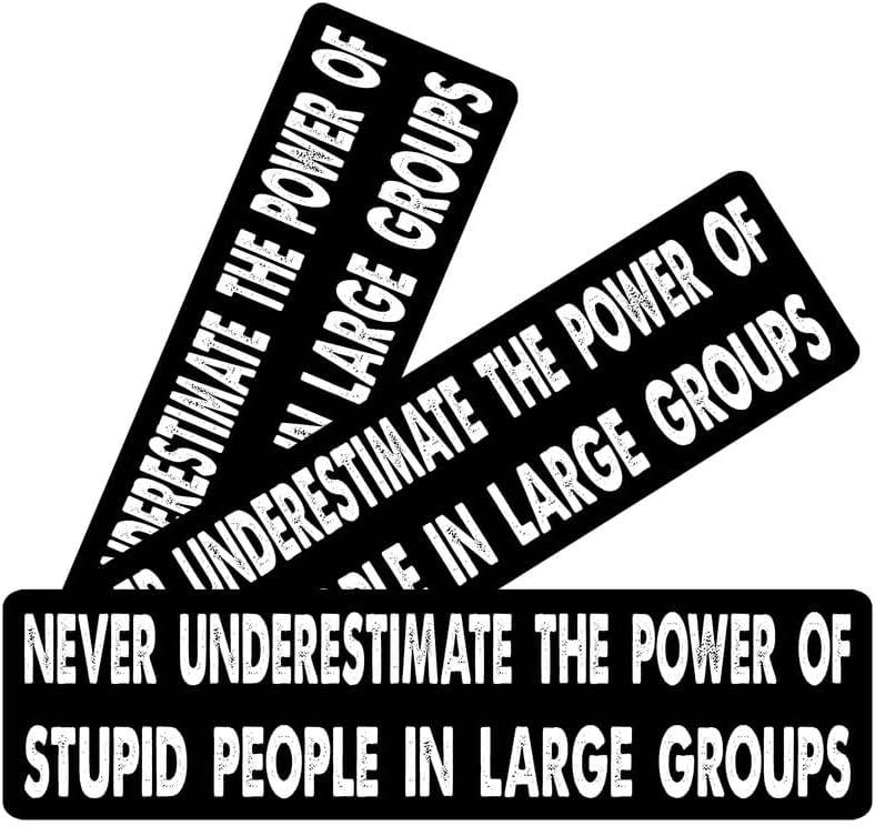 11x3inch(3Pcs) - Never Underestimate The Power of Stupid People in Large Groups Bumper Sticker - Never Underestimate The Power of Stupid People in Large Groups Sticker - Premium UV Printing Sticker