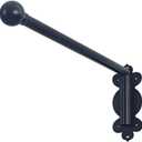 Swing Arm Curtain Rod for Front Door, Side Panels, Window Curtain Display Stand, Drapery Arm (Black, 20IN)