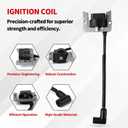 Ignition Coil for TECUMSEH H-30,HSK600 to HSK635, LEV80 to LEV120,LV148 to LV195,OVRM60 to OVRM120,TH098SA,VSK90 Replace OEM# 34443 34443A 34443B 34443C 34443D