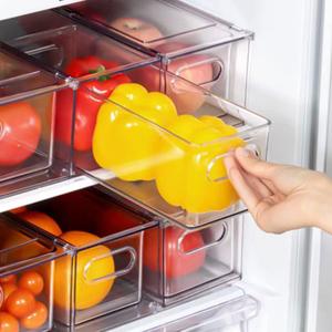 2 x LALASTAR 2 Pack Fridge Organizer with Pull-out Drawer, Stackable Freezer Organizer Bin, Pantry Organization and Storage, BPA Free, 3.17QT
