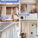 Supforce No Drilling Closet Rods for Hanging Clothes, Non Slip Tension Rod with Heavy Duty Clothes Hanging Rod, 17-69 Inches Adjustable Spring Closet Rod for Closet Wardrobe Bathroom Laundry RV, White