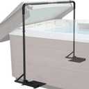 Hot Tub Cover Lift Spa Cover Lifts Under Mount Hot Tub Cover Lifter Adjustable Height 31 to 41 Inch Width Below 96 Inch Removal System Bracket Fits Most Spas Hot Tubs (Telescopic Pole)