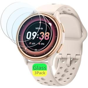 Aemus Screen Protector Compatible for KEEPONFIT Smart Watch 1.27" (3 Pack) 9H Tempered Glass Film, Compatible for RUXINGX G53 Fitness Tracker Screen Protector