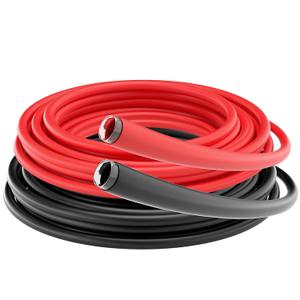 ELECFUN 3/8 Inch 8Ft Waterproof Heat Shrink Tubing Roll, 3:1 Marine Grade Adhesive Lined Heat Shrink Tube, Dual Wall Sealing Oil-Proof Wear-Resistant Wire Cable Wrap (4ft Black & 4ft Red)