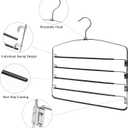 Multi-Layer Metal Pants Hangers, 3 Pack, 5 Swing Arms, Non-Slip