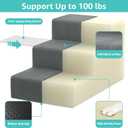YENING Large Dog Stairs for High Beds - Extra Wide Pet Steps for Large Dogs to Get on Tall Bed 3 Deep Step Cat Ramp for Couch