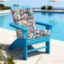 LVTXIII 2 Pack Outdoor High Back Cushions, 22" W x 20" D Tufted Seat and Back Chair Cushion with Ties, Fluffy Patio Replacement Rocking Chair Cushion for Outdoor Furniture Use, Vigour Paisley, 44"x22"x4"