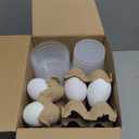 Lunmon 129 Pcs Dyeable Easter Eggs Kit Egg Decorating Kit with Blue Tray Measuring Cup DIY Tools for Easter Party Supplies Hunt Activity