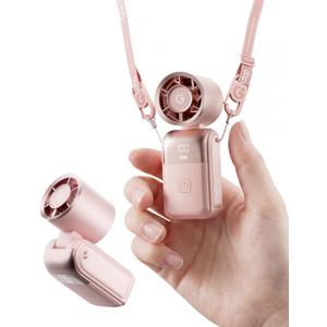 Gaiatop Mini Portable Handheld Fan, 6-Speed Turbo Cooling, Max 15 Hrs Rechargeable Personal Pocket Fan, 3-in-1 Foldable Small Hand Fans for Outdoor Camping Travel Essentials, Gifts for Women Men, Pink