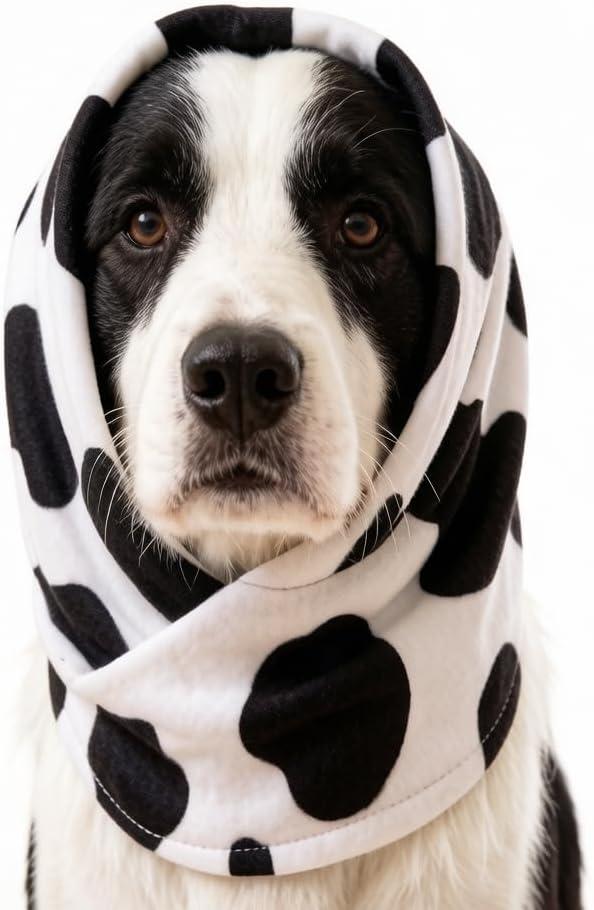 23.6'' Dog Ear Muffs Noise Protection, Calming Hoodie for Grooming | Multi-use calming wrap for dogs, cats & small pets. Reduces noise & anxiety. Use as ear cover, bib, or swaddle