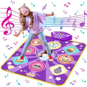 Dance Mat Toys for Kids, Purple Princess Electronic Dance Pad Game with 5 Gaming Modes, Dance Toys with LED Lights, Built-in Music, Ideas Christmas Birthday Gifts for 5+ Year Old Toddler Girls