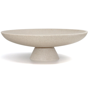 Large Decorative Bowl, Modern Resin Pedestal Bowl for Home Decor, Stylish Fruit Bowl for Kitchen Counter, Chic Key Holder for Entry Table, Beige