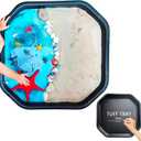 Tuff Tray (Small Black), Sensory Tray with Textured Surface, Sand and Water Table, Sensory Bin  Sensory Play for Toddlers and Kids