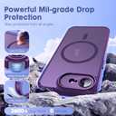 YEMORAN Compatible with iPhone 16E Case with Built-in Camera Lens Protector Translucent Magnetic iPhone 16E Phone Case 6.1" [Compatible with Mag-Safe][Great Grip Feeling], Purple