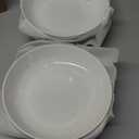 MALACASA 10" Large Pasta Bowls, 56 OZ White Salad Bowls Soup Bowls, Porcelain Serving Bowls Set of 4, Large Kitchen Bowl Plates Pasta Plates, Microwave & Dishwasher Safe, Series REGULAR