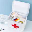 WUWEOT Metal First aid Box, Divided Medicine Tin First Aid Kit, Vintage Antique Empty Boxes with Lid and Removable Tray for Home Family Emergency Tool