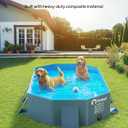 Peteast Foldable Dog Pool with Sturdy Square Design, Durable 82" Lx46 Wx12 D Extra Large Portable Pet Bathtub with Reinforced Sidewalls for Stability, Ideal for Indoor & Outdoor Use (Blue&Dark Gray)