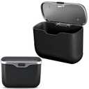 Car Trash Can with Lid, Leakproof Auto Garbage Bin, Waterproof Car Trash Bag Holder with PU Leather Top for Back of Seat/Door, Fit for SUVs, Sedans, Trucks Black