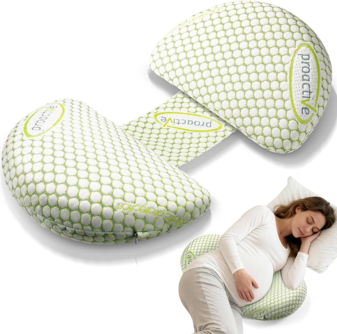 Memory-Foam Pregnancy Pillow for Sleeping - Upgrade Material Maternity Pillow for Pregnant Women - Quality Cooling Travel Wedge Pillow for Back, Belly, and Hip Relief, Gifts for Pregnant Women