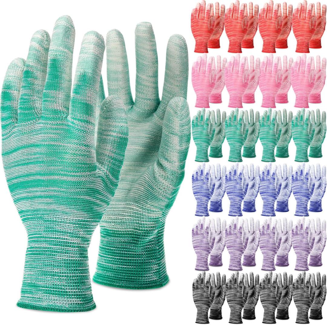 Cutecrop Breathable Gardening Gloves Bulk for Women and Men 8.9 Inch Multi-purpose Garden Gloves for Weeding Pruning 24