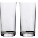 Pack Of 2 US Acrylic Classic Clear Plastic Reusable Drinking Glasses, 16oz