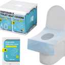 TRIPTIPS Toilet Seat Covers Disposable Travel Pack 60 countFaster use-Sticker freeWaterproofXL Disposable Toilet Seat Cover for Adults and Kids, Individually for Public Restroom/Airplane (60pcs)