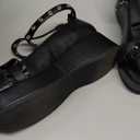 BYOMIGY Mary Jane Shoes Women Goth Platform Heels Chunky Heel Pumps with Ankle Strap Wedge Heels for Women (5, A1-black)