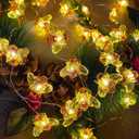 Honeybee Fairy String Lights, 40LED Bee String Light Plug in with 8 Modes Remote Control, Waterproof Novelty Decorative Light String for Outdoor Indoor Party Wedding Garden Christmas