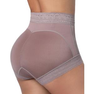 Womens Shapewear Control Panties Butt Lifter Boyshort Lace Panties Underwear (X-Small, Purple Breif)