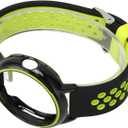 Brrnoo Pixel Watchband Replacement, Full Protection Soft Silicone Smart Watch Strap with Stylish Look and Adjustable Size for Pixel Watch (Black Green)