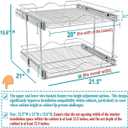 OCG 2 Tier Pull Out Cabinet Organizer (21.5" W x 21" D), Pull Out Drawers for Kitchen Cabinets, Pull Out Shelves for Base Cabinet Organization in Kitchen Bathroom Pantry, Chrome Finish