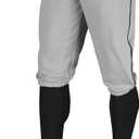 CHAMPRO Boy's Triple Crown Baseball Pant Knickers with Braid (Grey, Black Pipe), Small